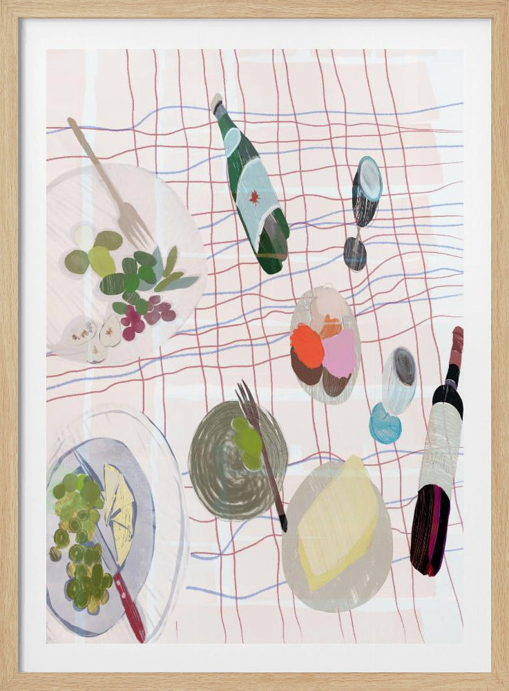 Picknick mit Essen und Wein | Poster