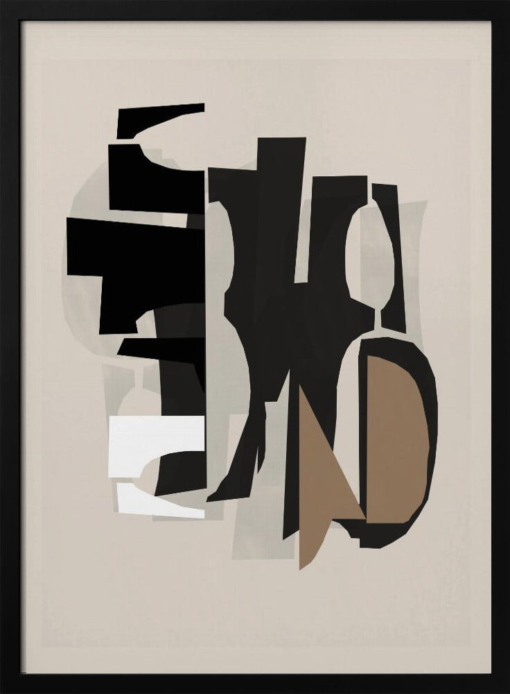 Black and White and Brown Relief 2 | Poster