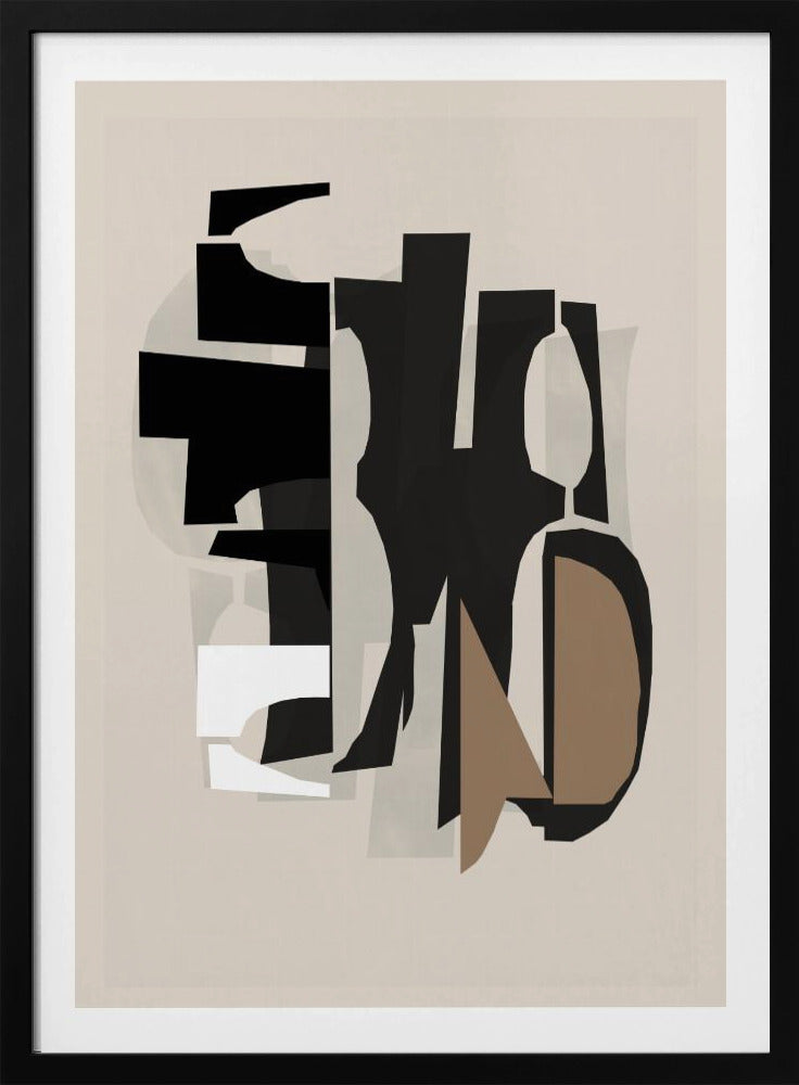 Black and White and Brown Relief 2 | Poster