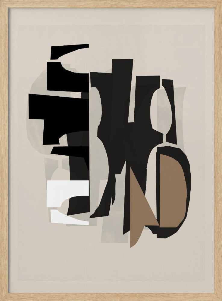 Black and White and Brown Relief 2 | Poster