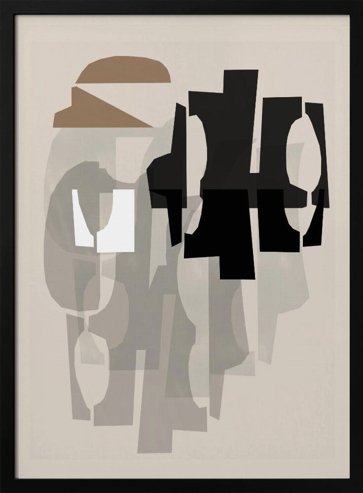 Black and White and Brown Relief 1 | Poster