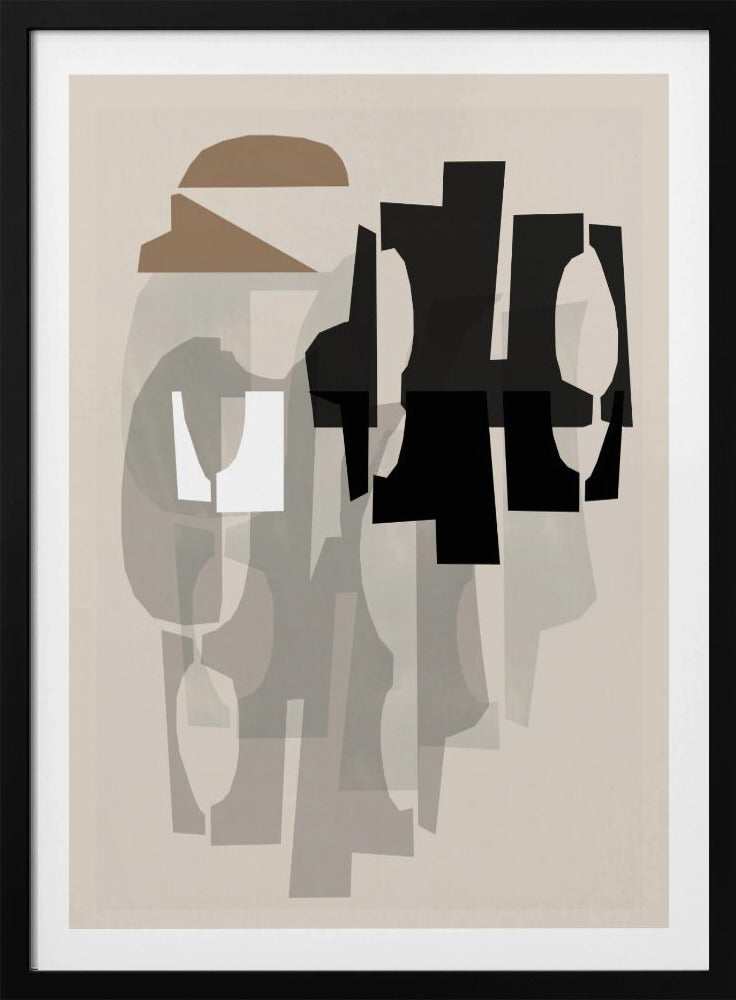 Black and White and Brown Relief 1 | Poster