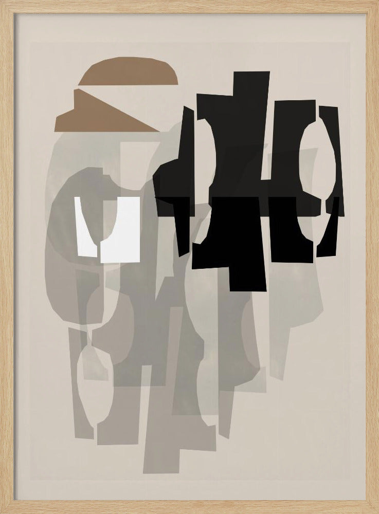 Black and White and Brown Relief 1 | Poster