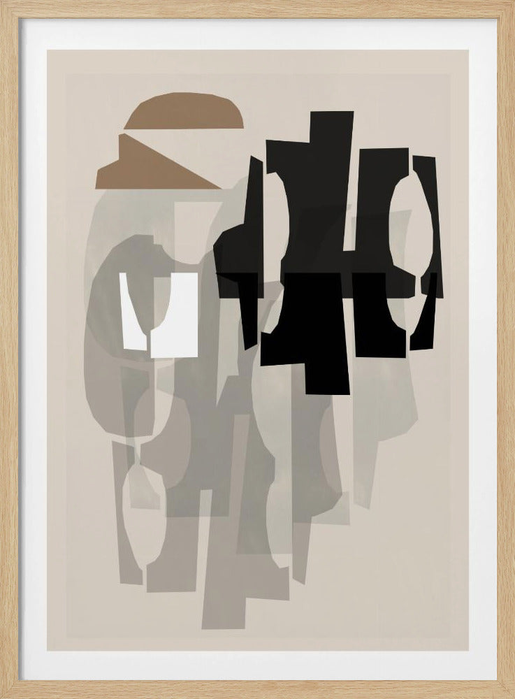 Black and White and Brown Relief 1 | Poster