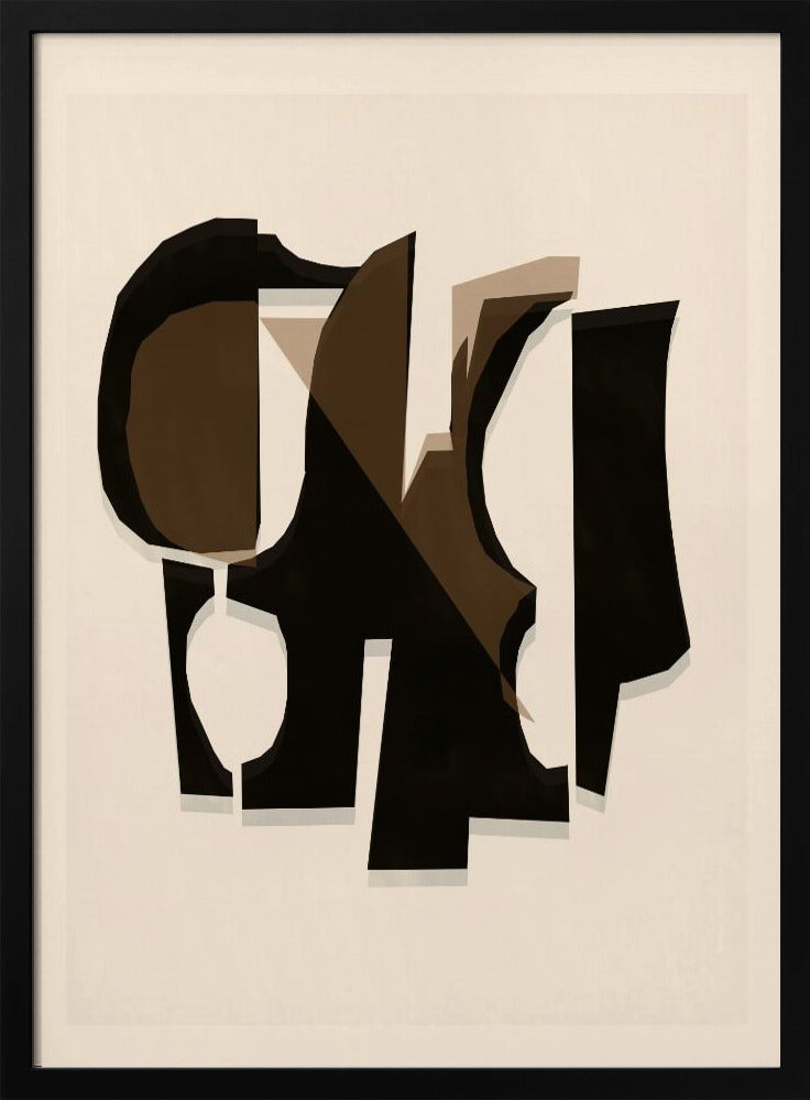 Black and White and Brown Relief 3 | Poster
