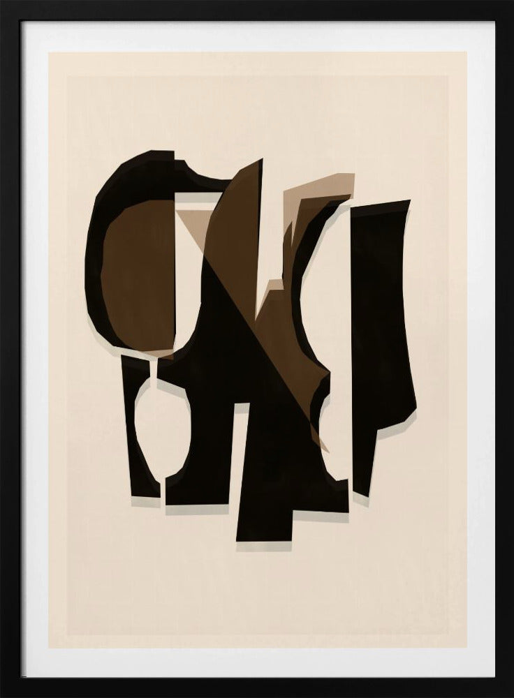 Black and White and Brown Relief 3 | Poster