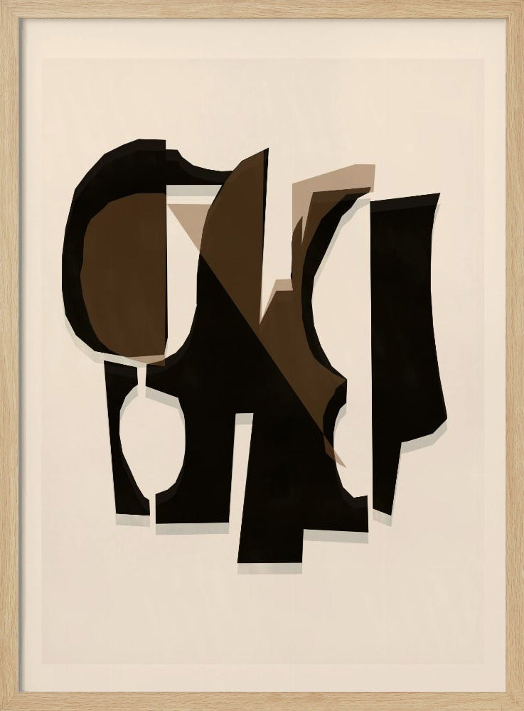 Black and White and Brown Relief 3 | Poster