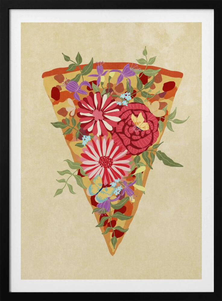Stück Blumenpizza | Poster