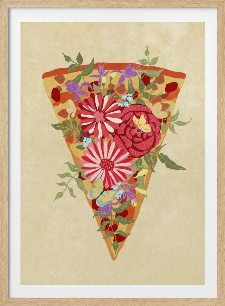 Stück Blumenpizza | Poster