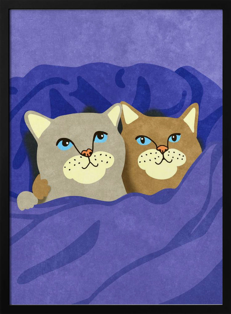 Katzen im Bett | Poster