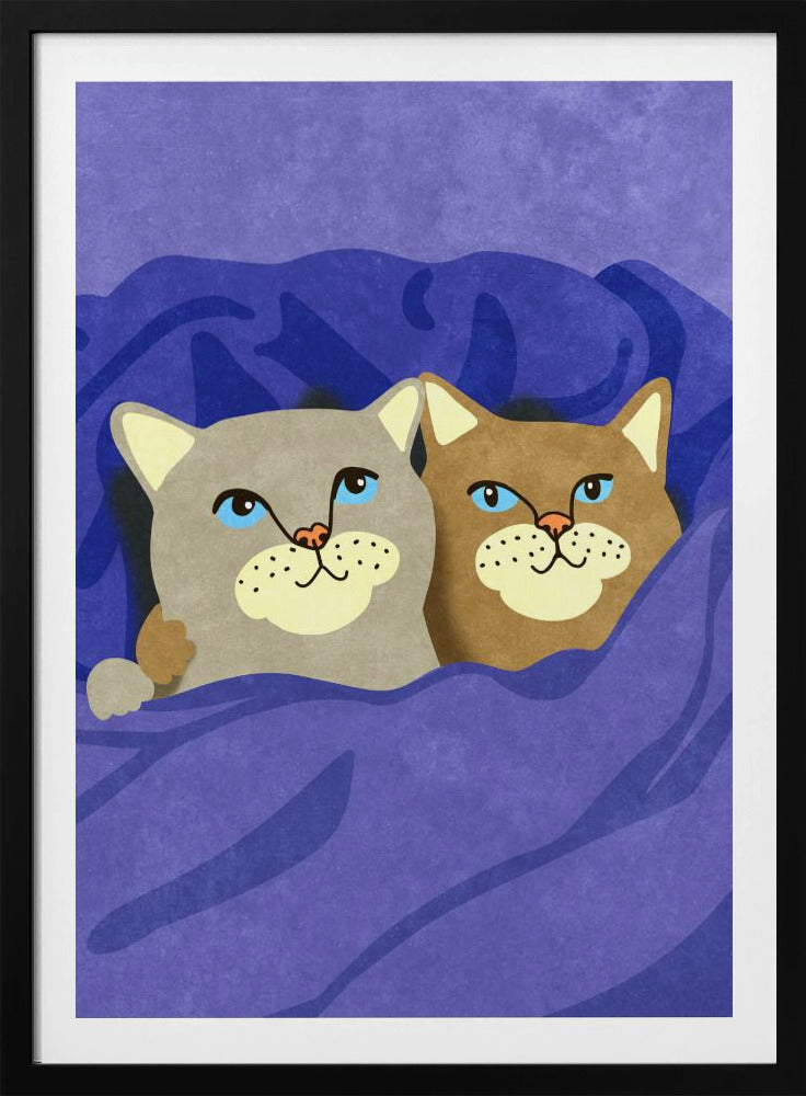 Katzen im Bett | Poster