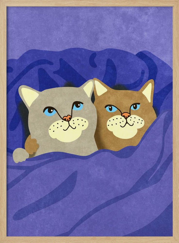 Katzen im Bett | Poster