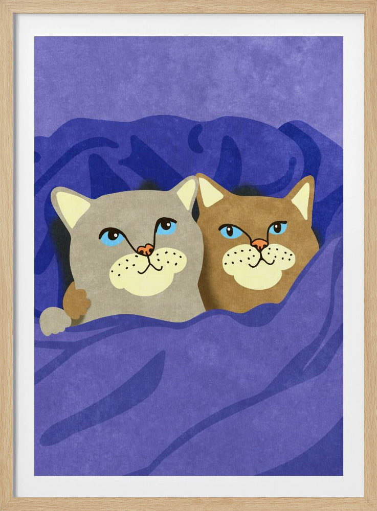 Katzen im Bett | Poster