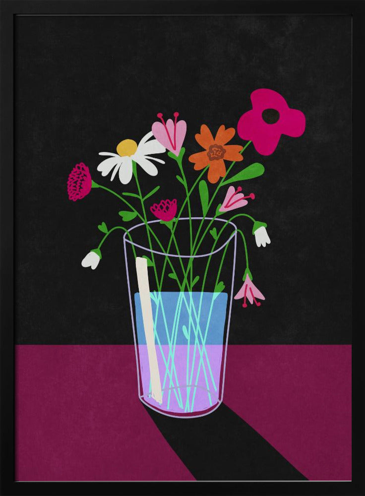 Blumen leuchten im Dunkeln | Poster