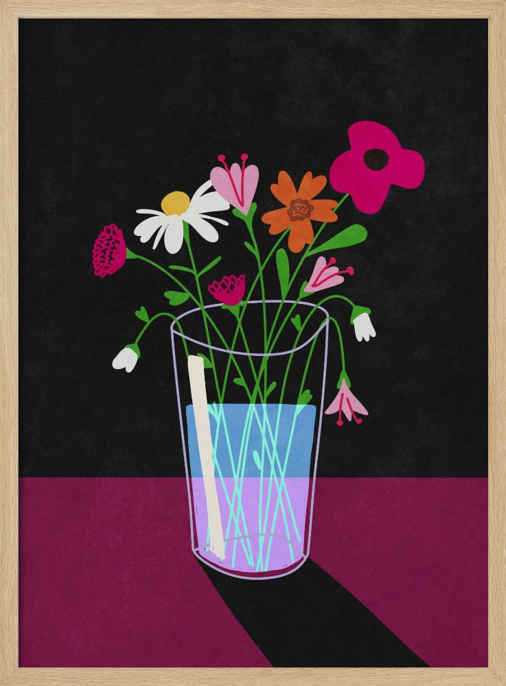 Blumen leuchten im Dunkeln | Poster