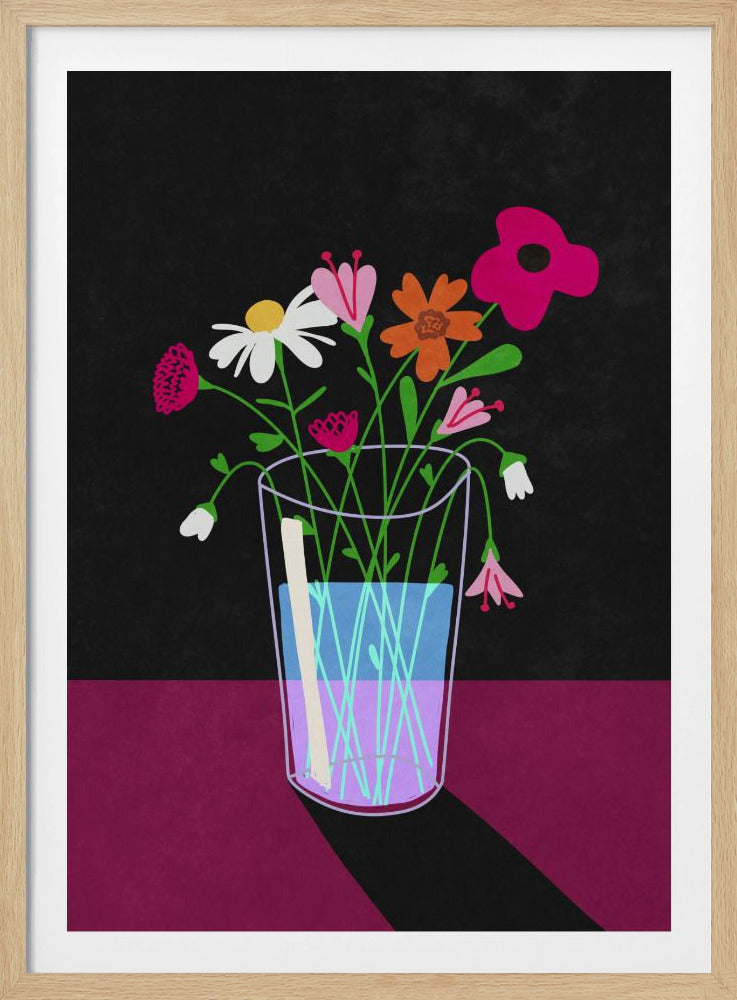 Blumen leuchten im Dunkeln | Poster