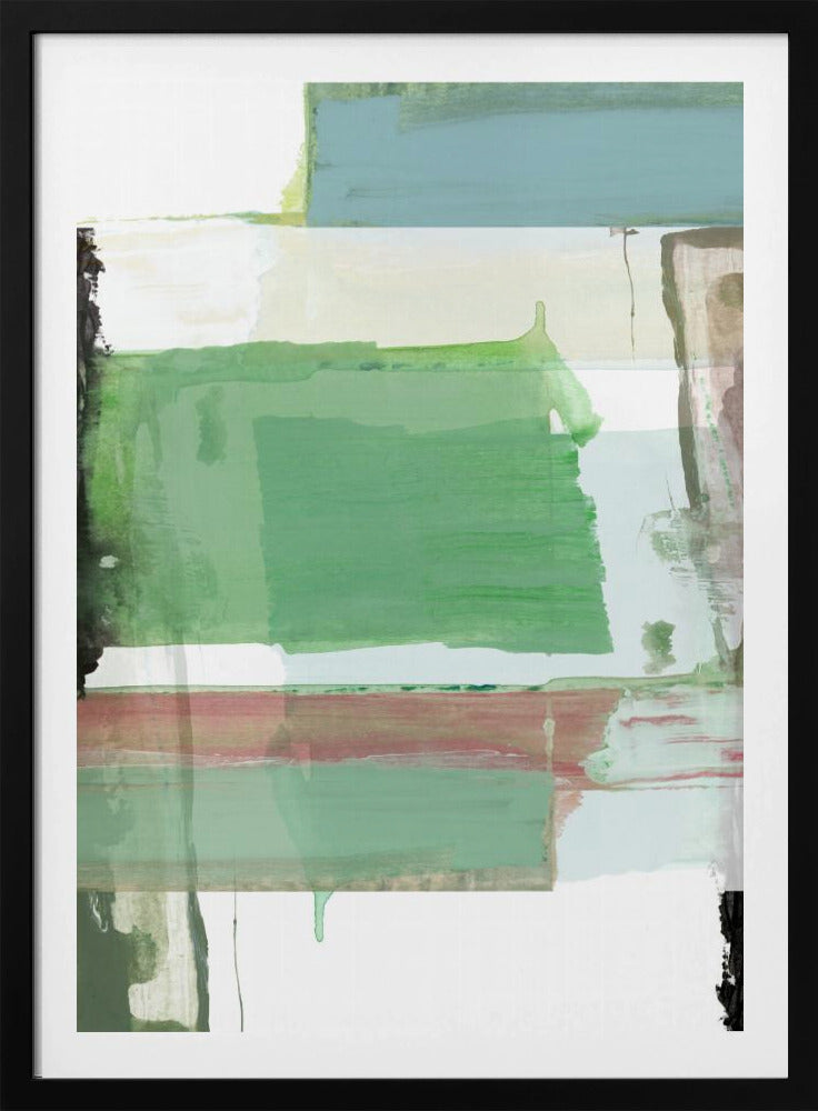 Aqua Blue Abstract On White 3 | Poster