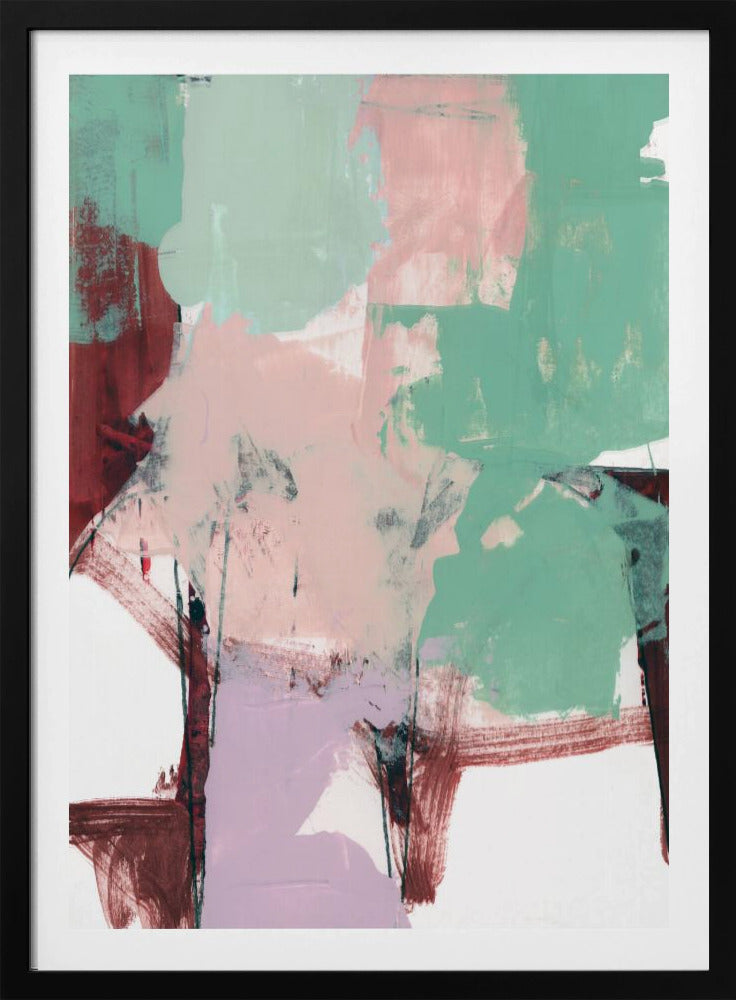 Blue Pink Dusky Abstract 3 | Poster