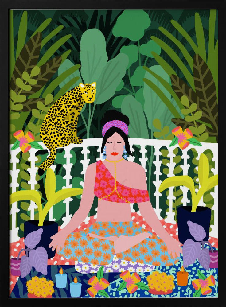 Frau im Lotussitz | Poster