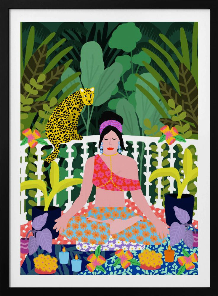 Frau im Lotussitz | Poster