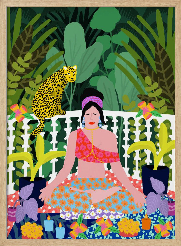 Frau im Lotussitz | Poster