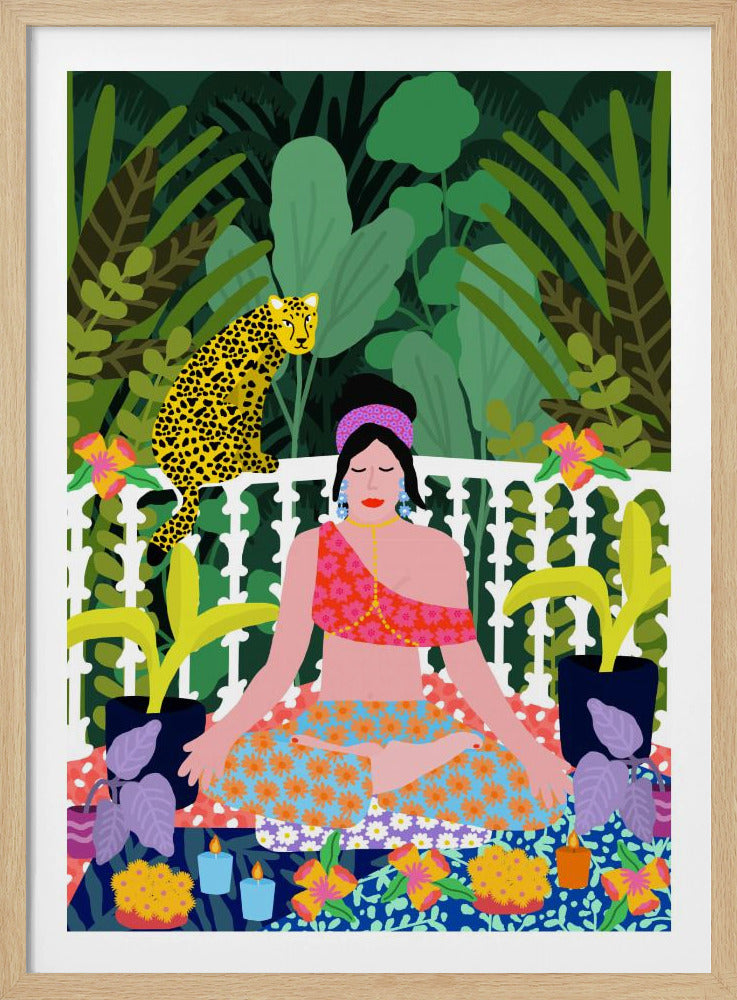 Frau im Lotussitz | Poster