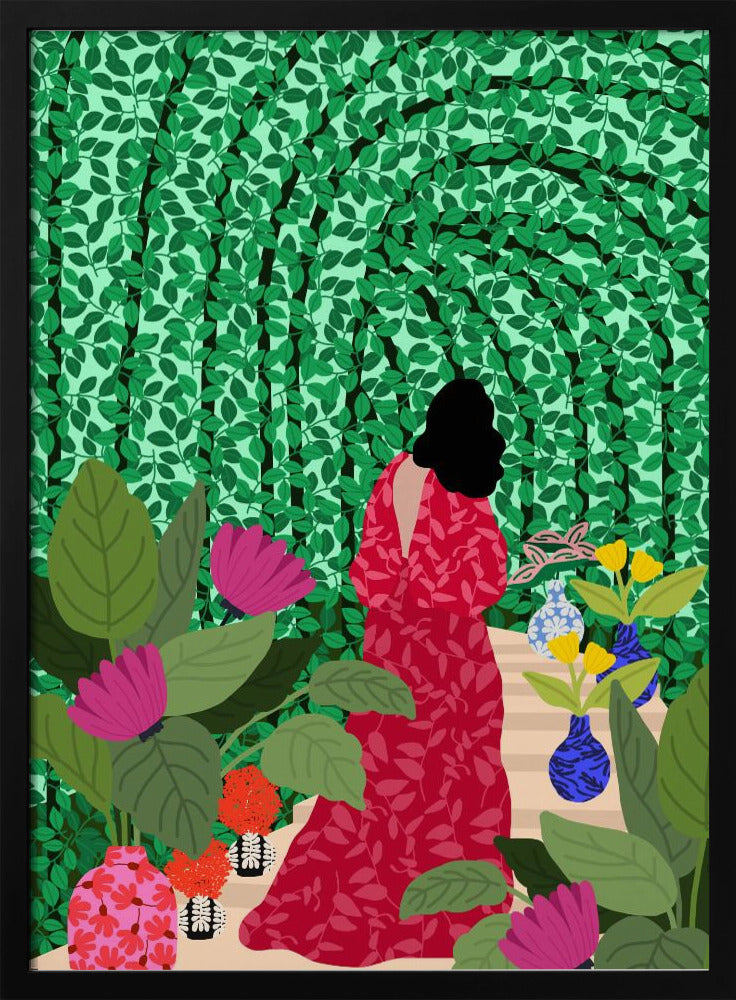 Mädchen in ihrem Garten | Poster