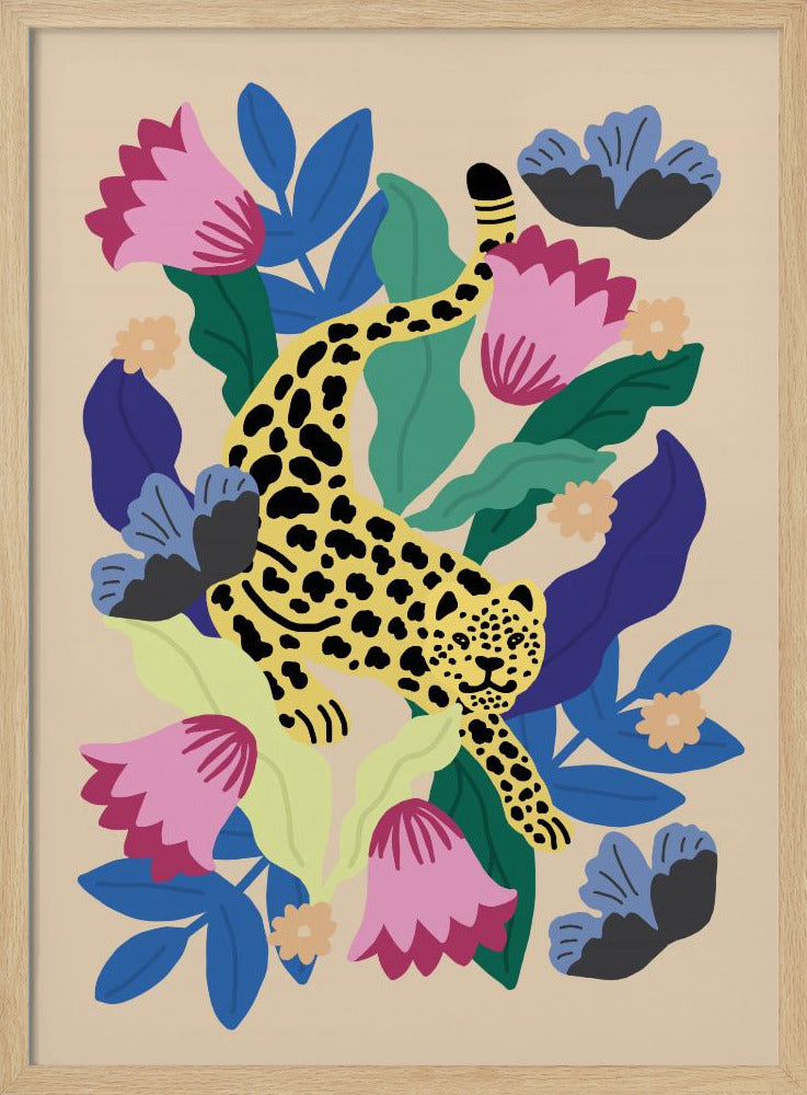 Floraler Leopard | Poster