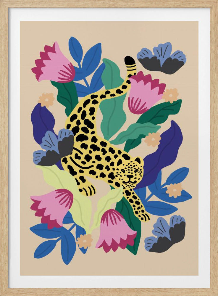 Floraler Leopard | Poster