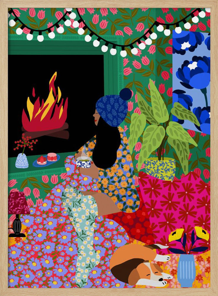 Entspannen vor meinem Kamin | Poster