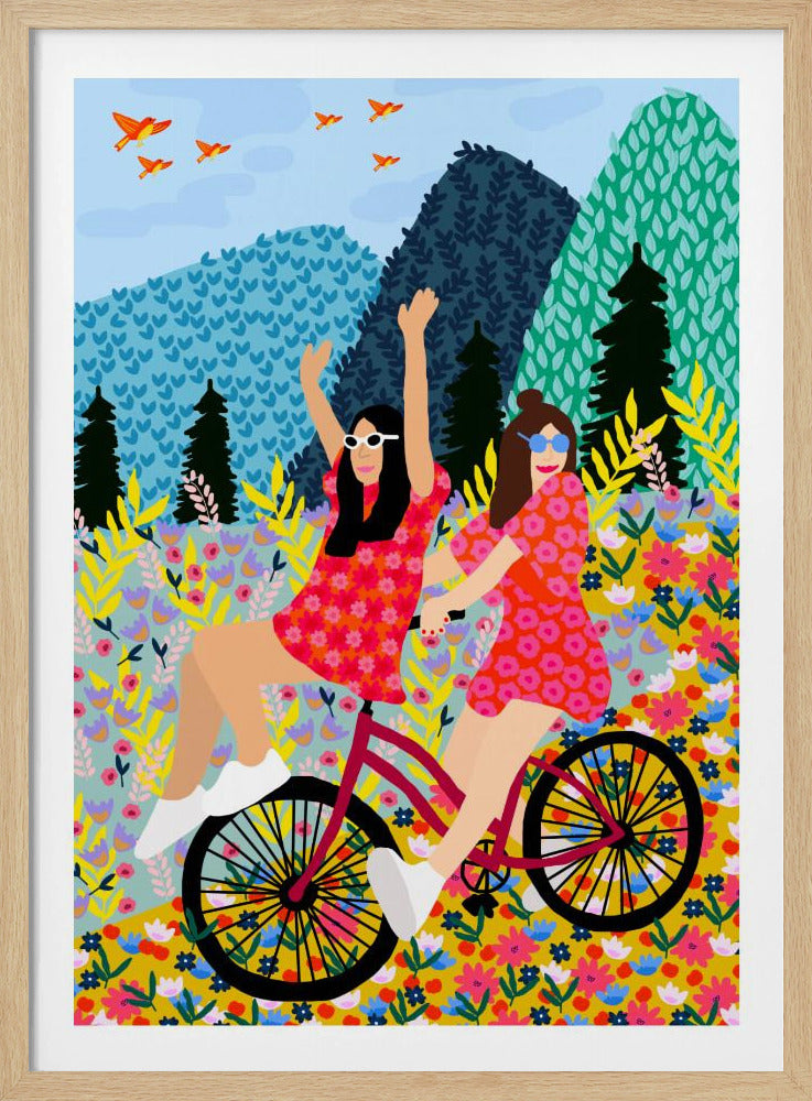 Freunde auf dem Fahrrad | Poster