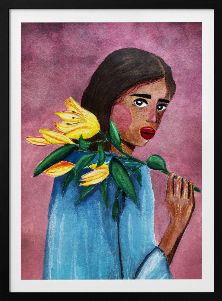 Woman With Lily | Poster