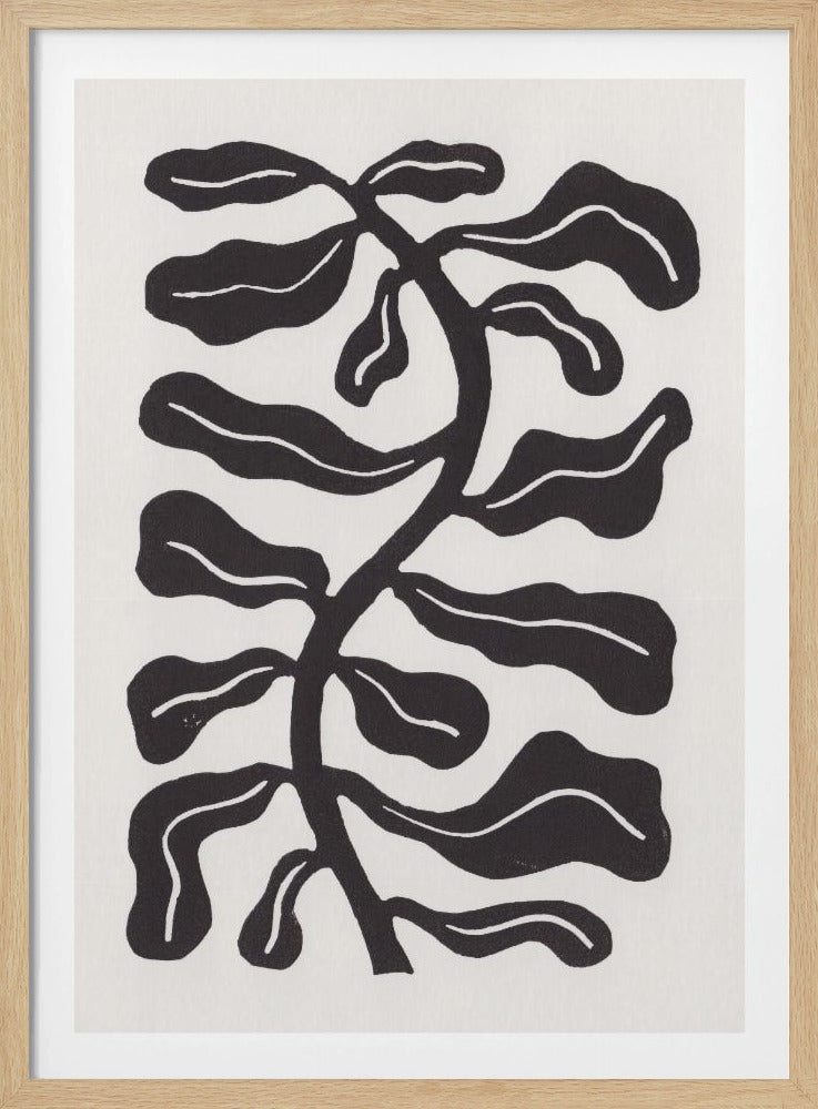 Windgeküsste Pflanze / Tafel Schwarz | Poster