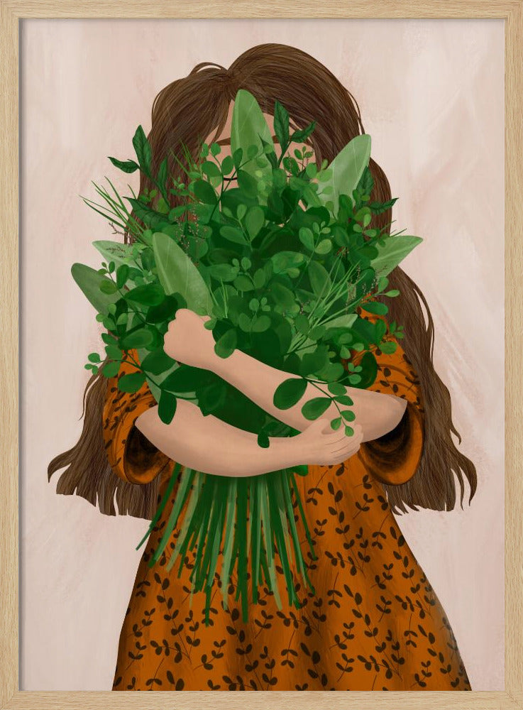 Mädchen mit Blumenstrauß | Poster