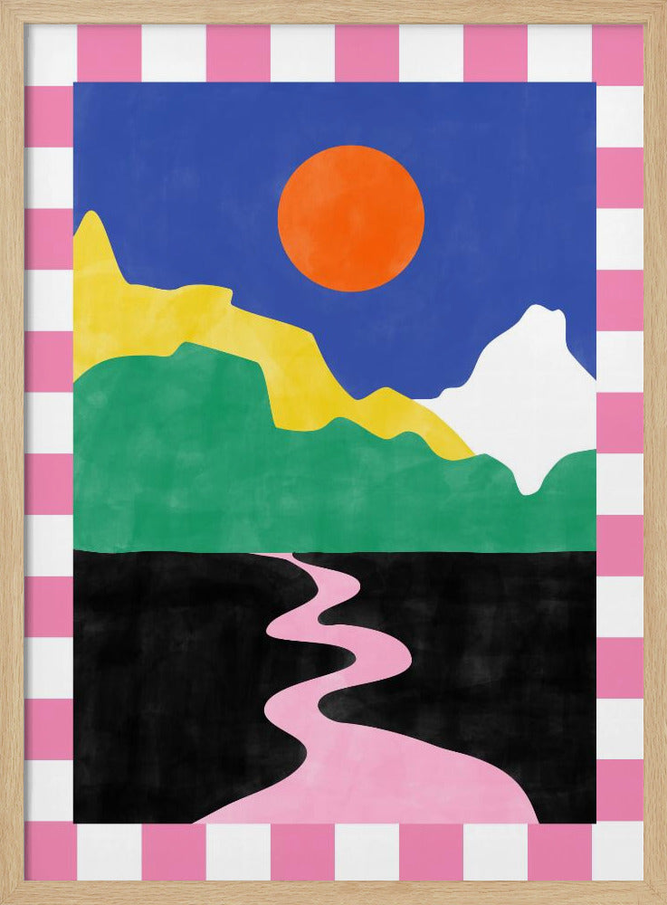 Minimalistische Landschaft mit leuchtenden Farben | Poster