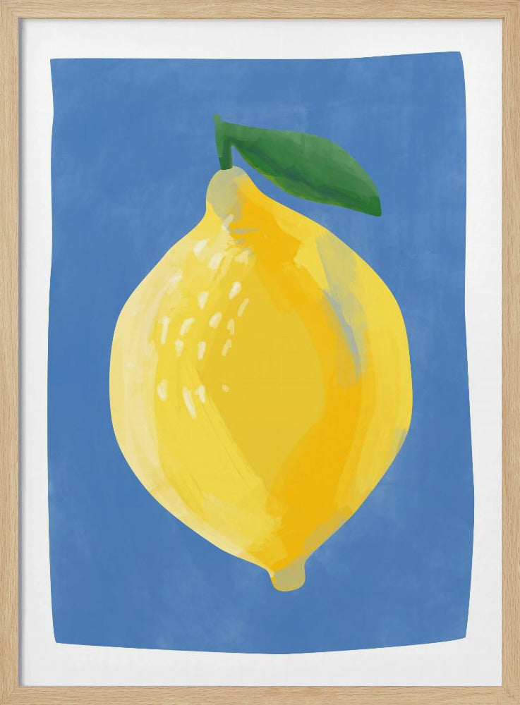 Schlichtes Gemälde einer Zitrone | Poster