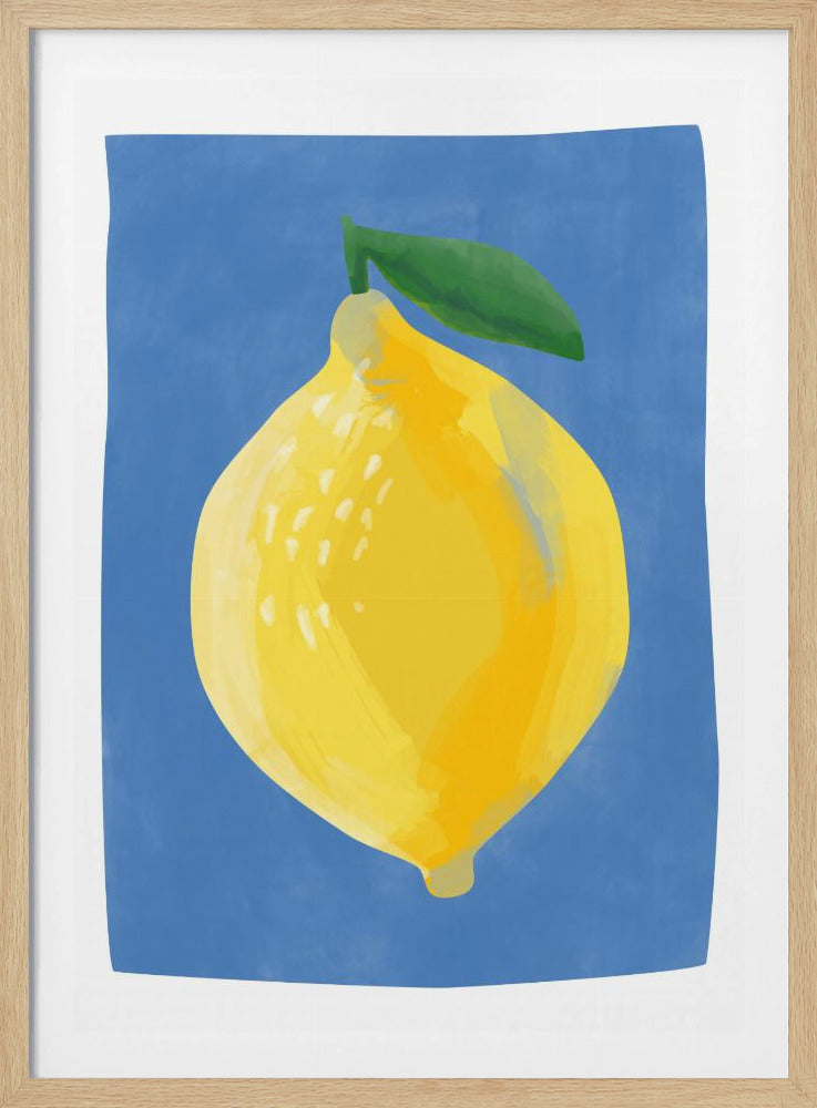 Schlichtes Gemälde einer Zitrone | Poster