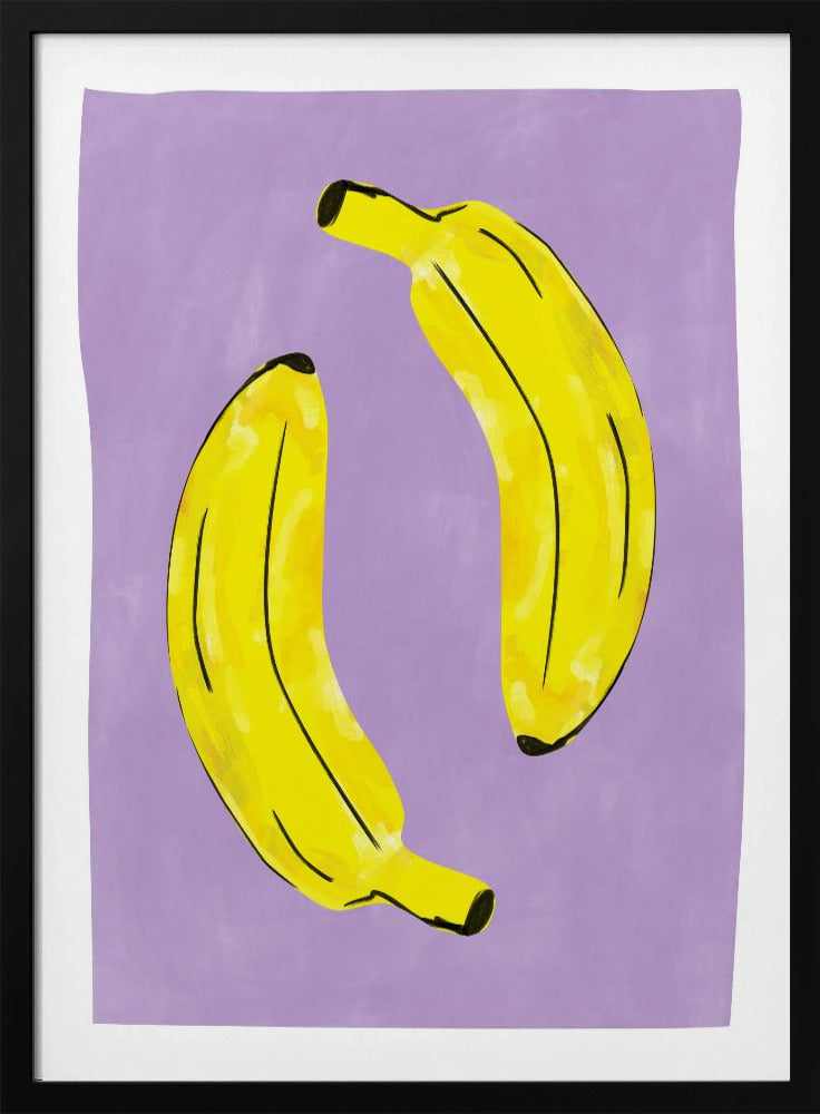 Zwei leuchtend gelbe Bananen | Poster