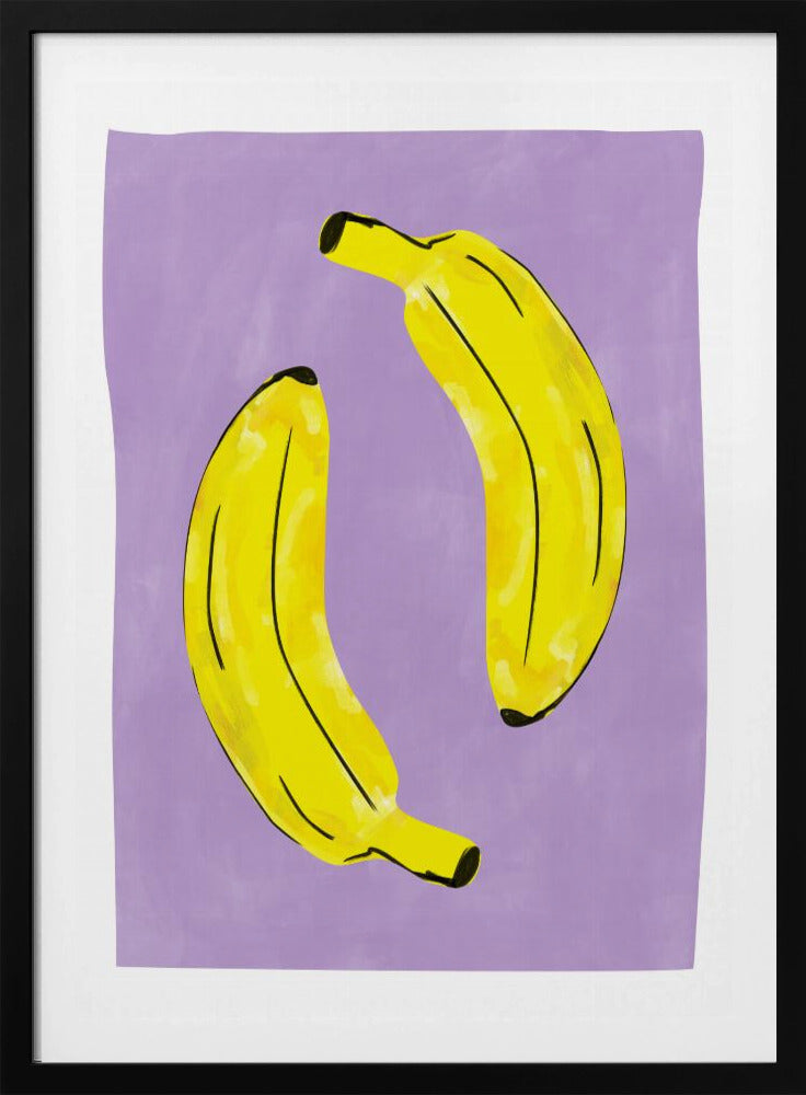 Zwei leuchtend gelbe Bananen | Poster