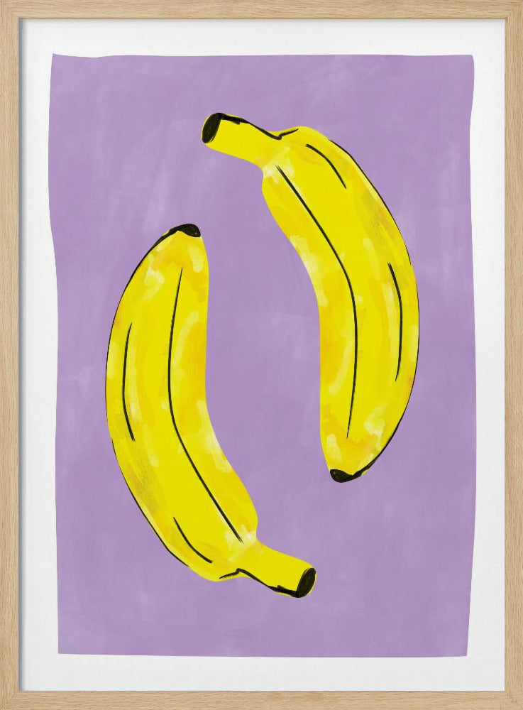 Zwei leuchtend gelbe Bananen | Poster