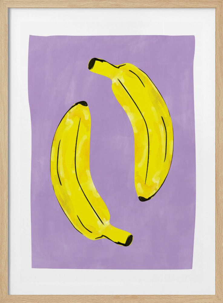 Zwei leuchtend gelbe Bananen | Poster