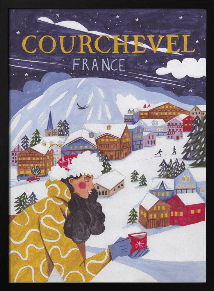 Reiseposter Frau in Frankreich, Courchevel | Poster