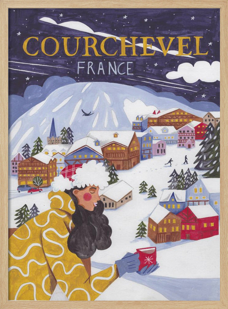 Reiseposter Frau in Frankreich, Courchevel | Poster