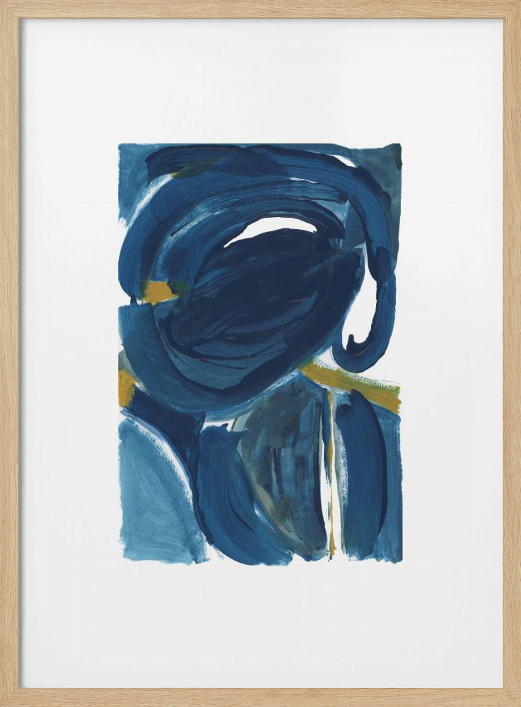 Marineblau Gold Abstrakt 2 | Poster