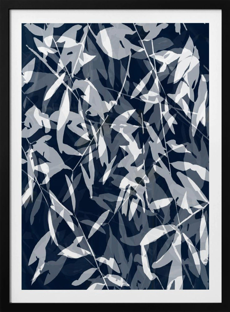 Navy White Bamboo 3 | Poster