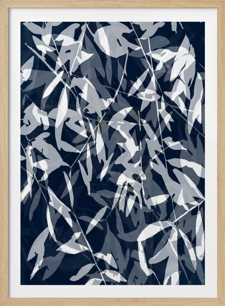Navy White Bamboo 3 | Poster