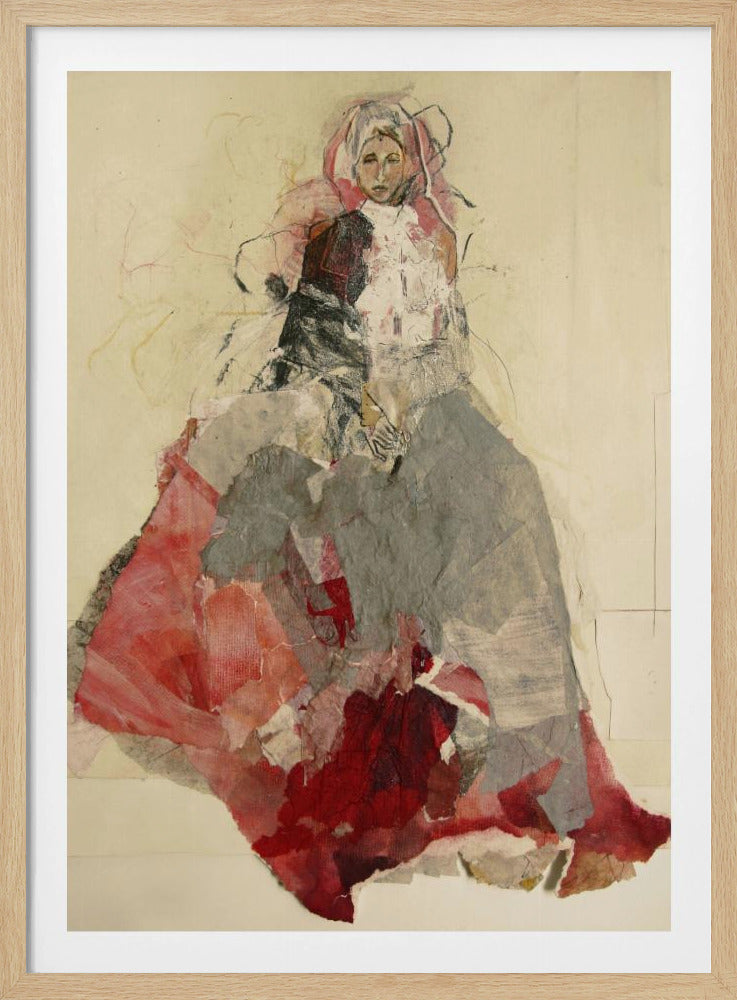 Frauenporträt mit buntem Kleid | Poster