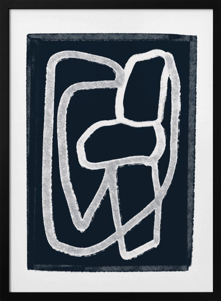 Marineblaue abstrakte Linien | Poster