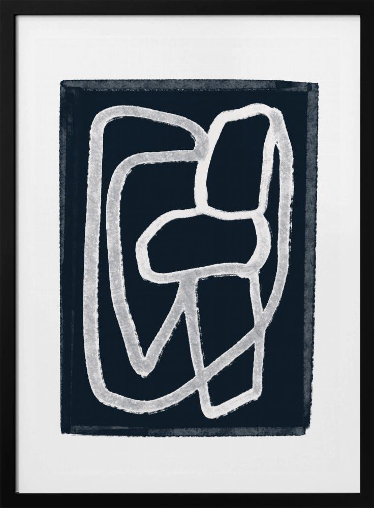 Marineblaue abstrakte Linien | Poster