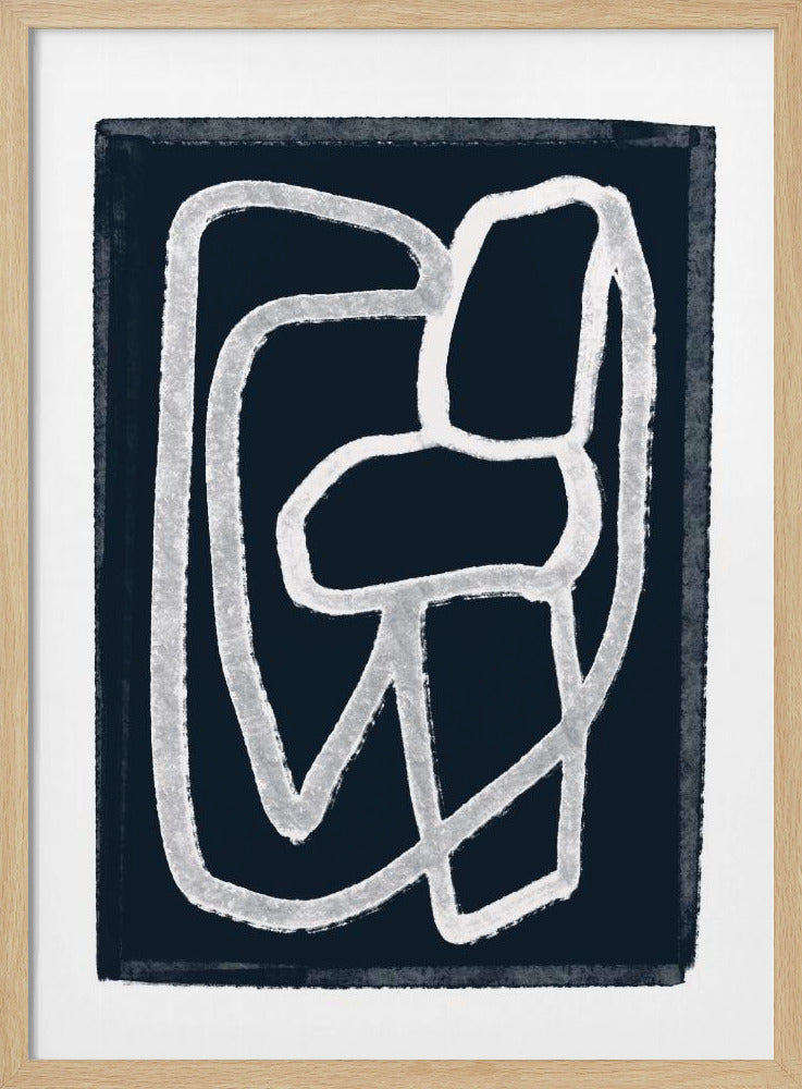 Marineblaue abstrakte Linien | Poster